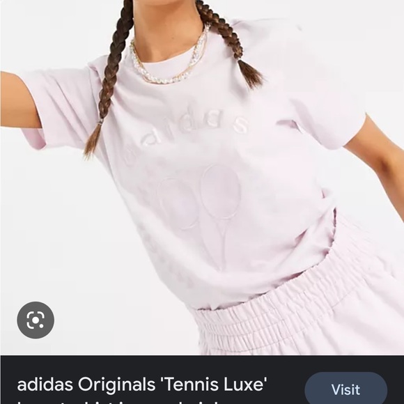 Adidas Originals “tennis luxe” logo t shirt and shorts set - Picture 2 of 6